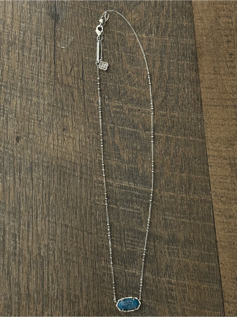 Kendra Scott Blue Stone Pendant Necklace - Silver Tone